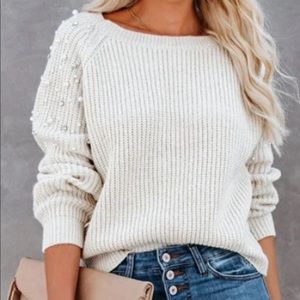 Pearls and Diamond Knit Sweater